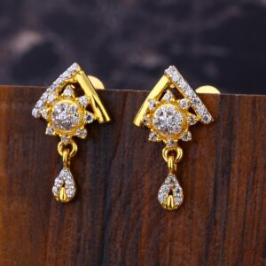 22CT CZ Ladies Gold Earring LFE614