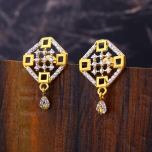 22KT CZ Women's  Delicate Hallmark  Gold Earring LFE609