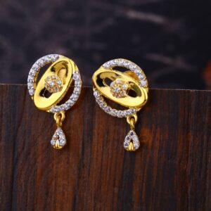 22KT CZ Women's  Classic Hallmark  Gold Earring LFE607