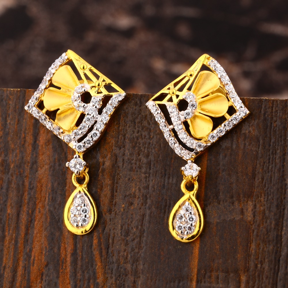 22KT CZ Ladies Gorgeous  Gold Earring LFE475