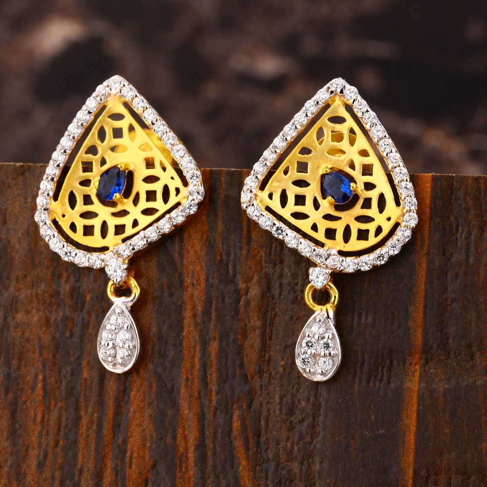 22KT CZ Ladies Delicate  Gold Earring LFE472