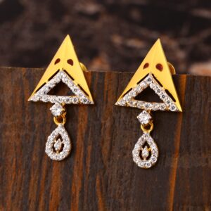 22KT CZ Ladies Classic Gold Earring LFE470