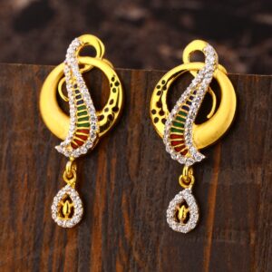 916 CZ Women's Exclusive  Hallmark  Gold Earring LFE465