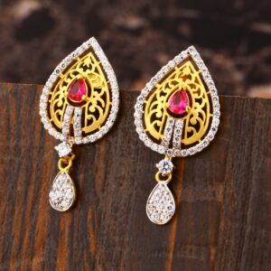 916 CZ Women's Designer  Hallmark  Gold Earring LFE463