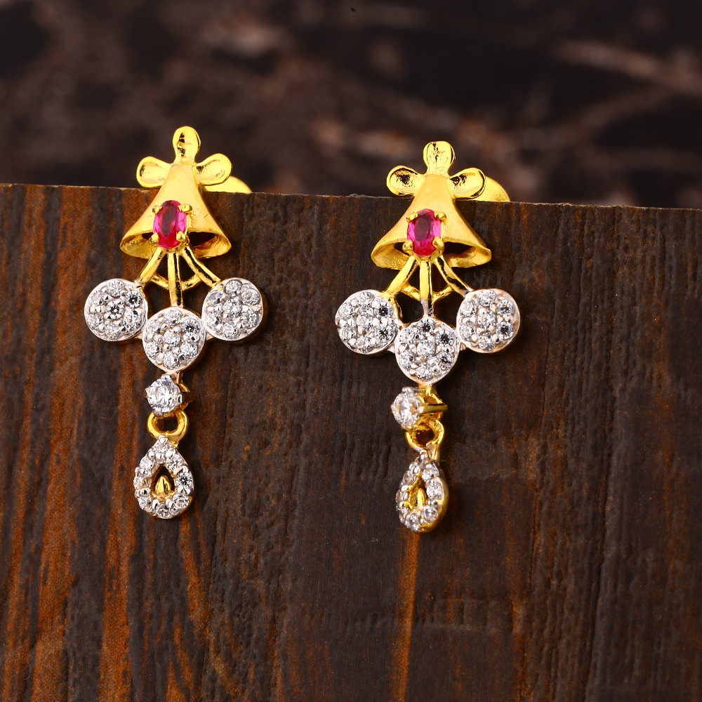 916 CZ Ladies  Delicate Gold Earring LFE456