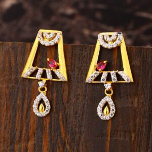 916 CZ Ladies  Designer  Gold Earring LFE455