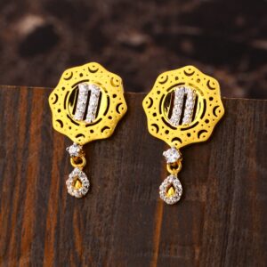 22CT Gold CZ Women's  Delicate Hallmark Earring LFE448