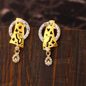 22CT Gold CZ Women's  Classic Hallmark Earring LFE446