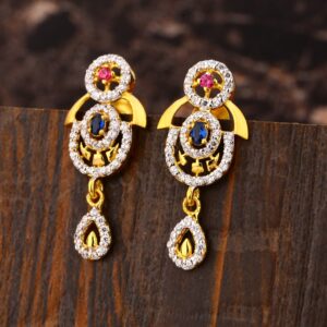 22CT Gold CZ Gorgeous Ladies Earring LFE443