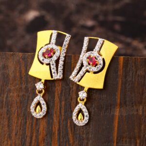 22CT Gold CZ Classic Ladies Earring LFE438