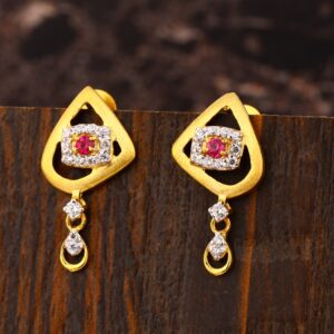 22CT Gold CZ  Ladies Earring LFE437
