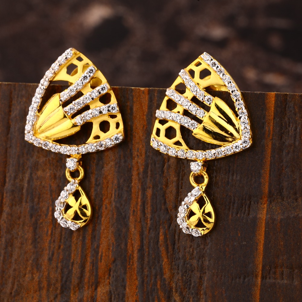 22KT Gold CZ Women's Hallmark  Earring LFE429