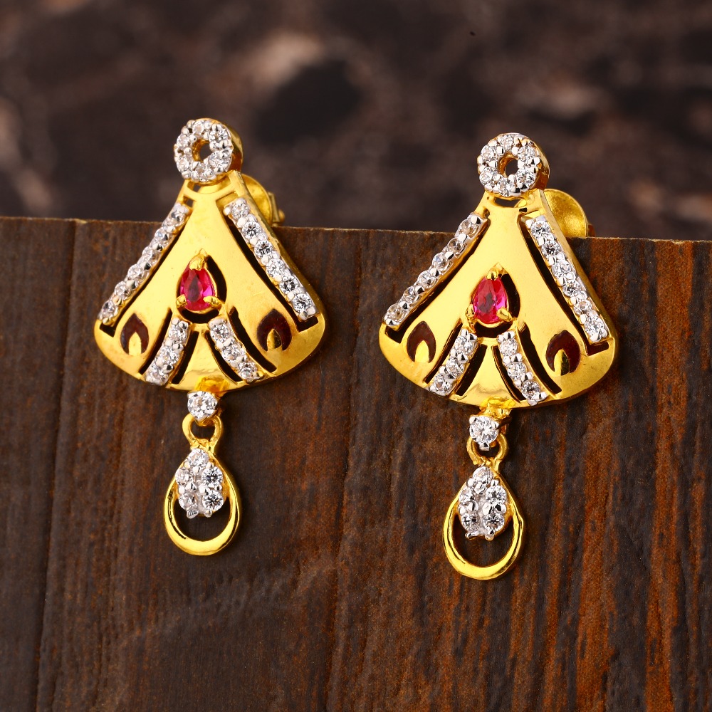 22KT Gold CZ Gorgeous Ladies Earring LFE427