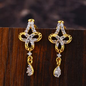 22KT Gold CZ Delicate Ladies Earring LFE604