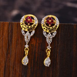 916 Gold CZ Women's Stylish Hallmark Earring LFE601