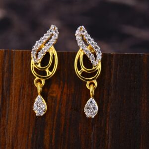 916 Gold CZ Women's Designer Hallmark Earring LFE596