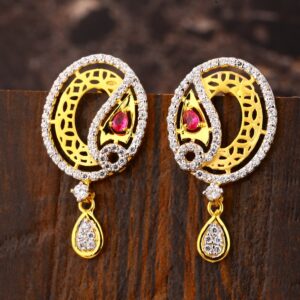 916 Gold CZ Women's Classic Hallmark Earring LFE423