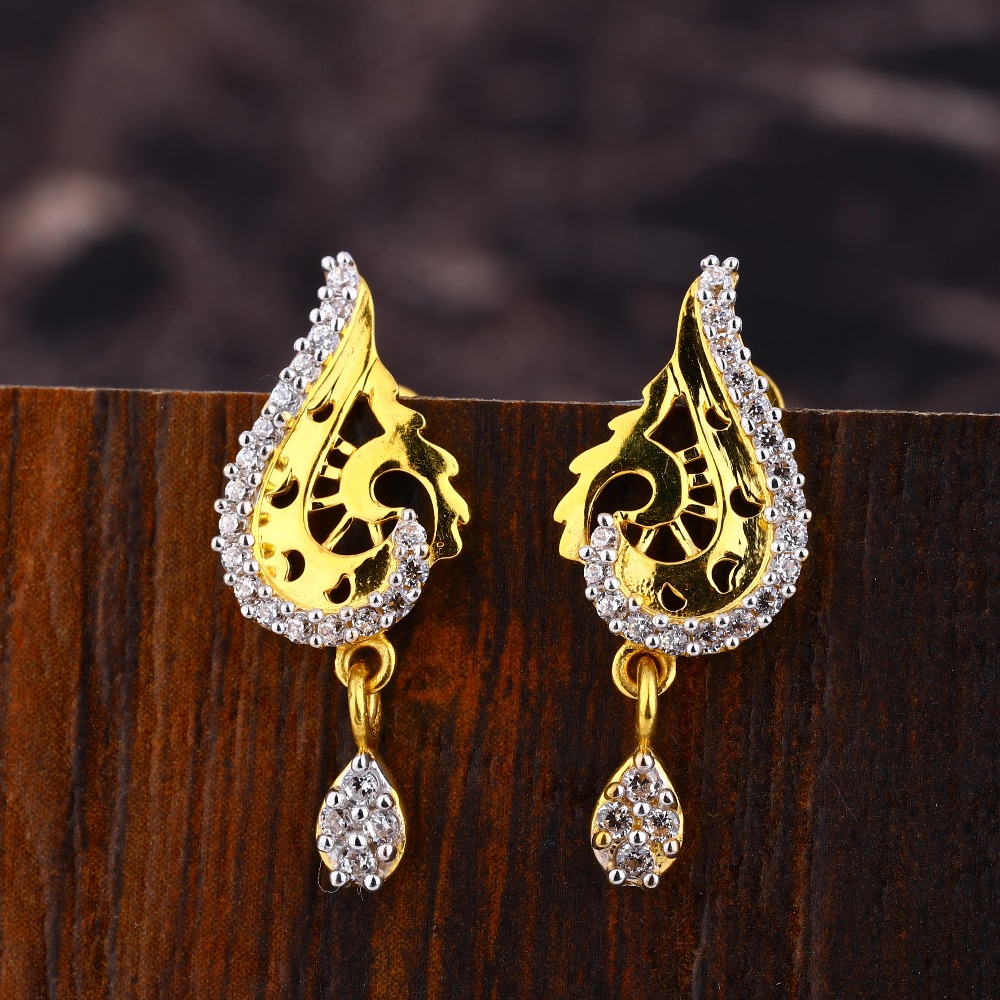 916 Gold CZ Stylish Ladies Earring LFE594