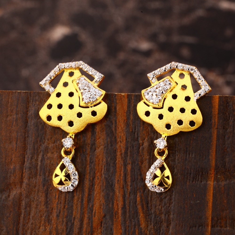916 Gold CZ fancy Ladies Earring LFE421