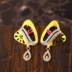 916 Gold CZ Exclusive Ladies Earring LFE420