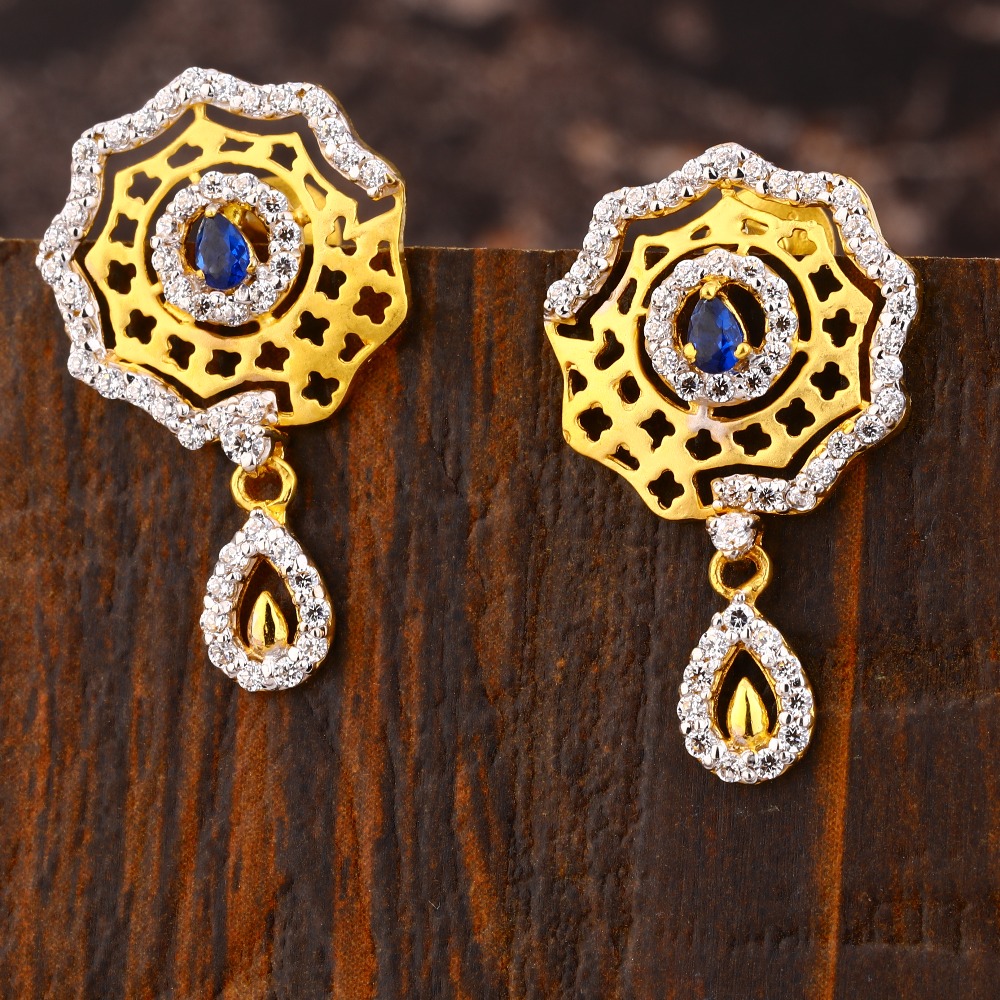 916 Gold CZ Designer Ladies Earring LFE418