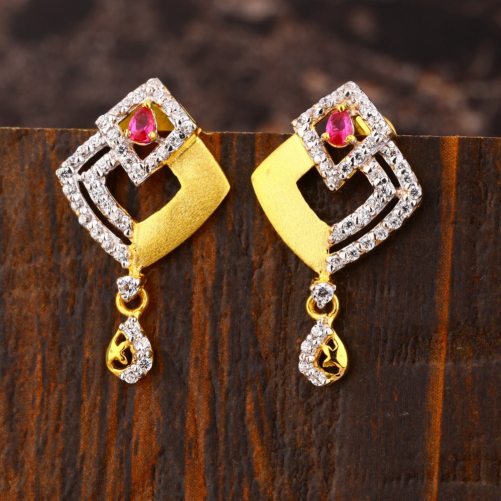916 Gold CZ ladies Earring LFE416