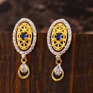 22CT  Gold CZ Women's Fancy Hallmark  Earring LFE413
