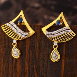 22CT  Gold CZ Women's  Exclusive Hallmark  Earring LFE412