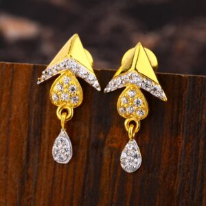 22CT  Gold CZ Women's Classic Hallmark  Earring LFE515