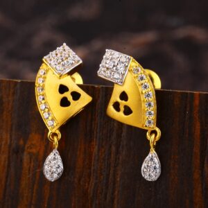 22CT  Gold CZ Women's Hallmark  Earring LFE514