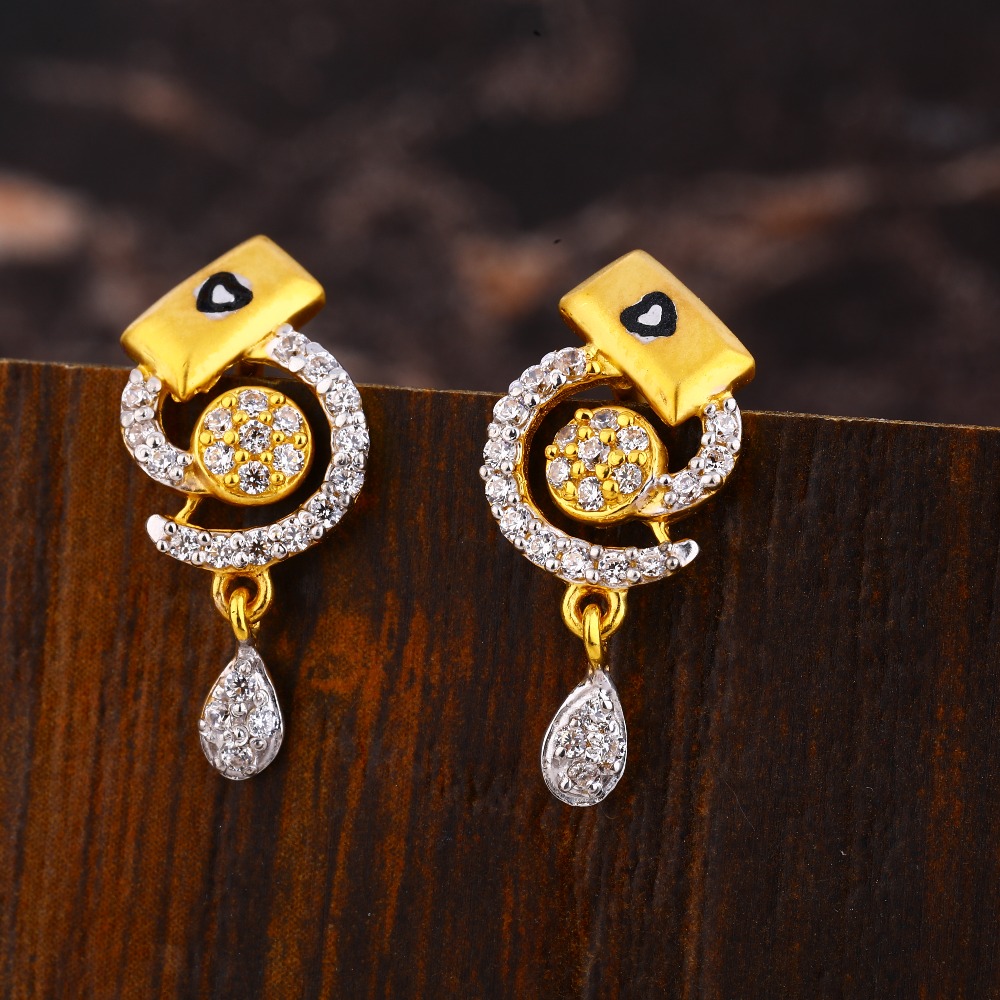 22CT  Gold CZ Fancy  Ladies  Fancy Earring LFE512