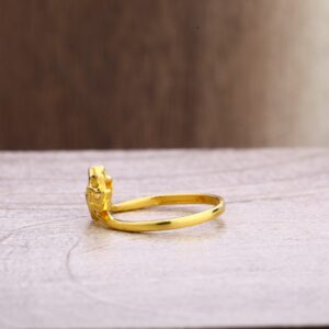 916 Gold Delicate Ladies Plain Ring LPR365