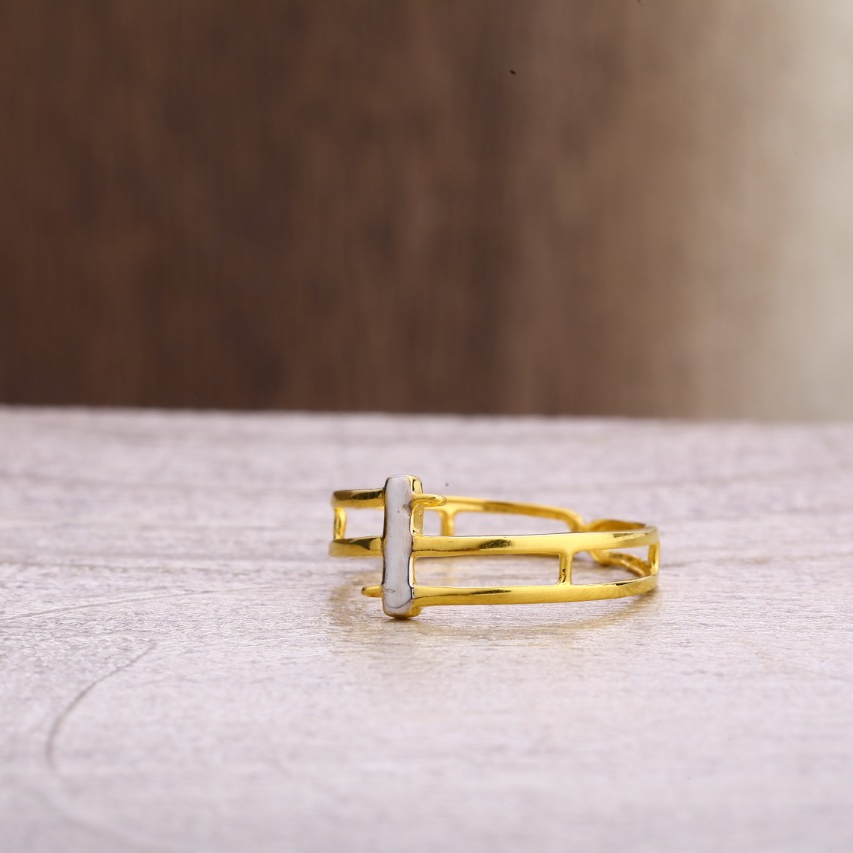 916 Gold Ladies Plain Ring LPR362
