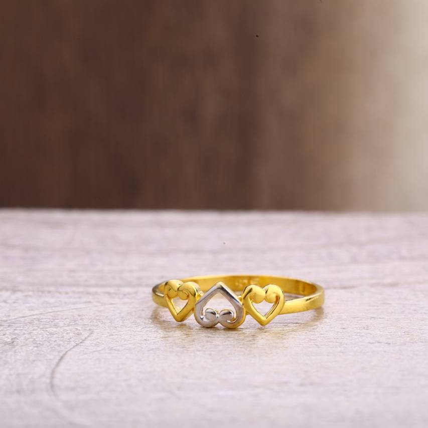 22CT Gold CZ Hallmark Stylish Ladies Plain Ring LPR361