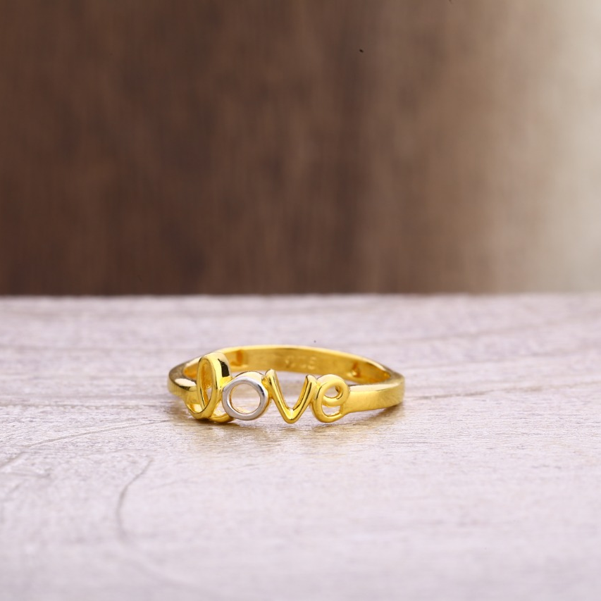 22CT Gold CZ Hallmark Fancy Ladies Plain Ring LPR359