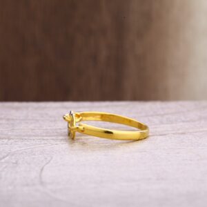22CT Gold CZ Hallmark Exclusive Ladies Plain Ring LPR358