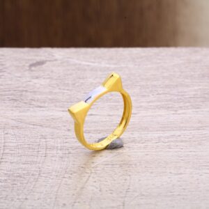 22CT Gold CZ Hallmark Delicate Ladies Plain Ring LPR357