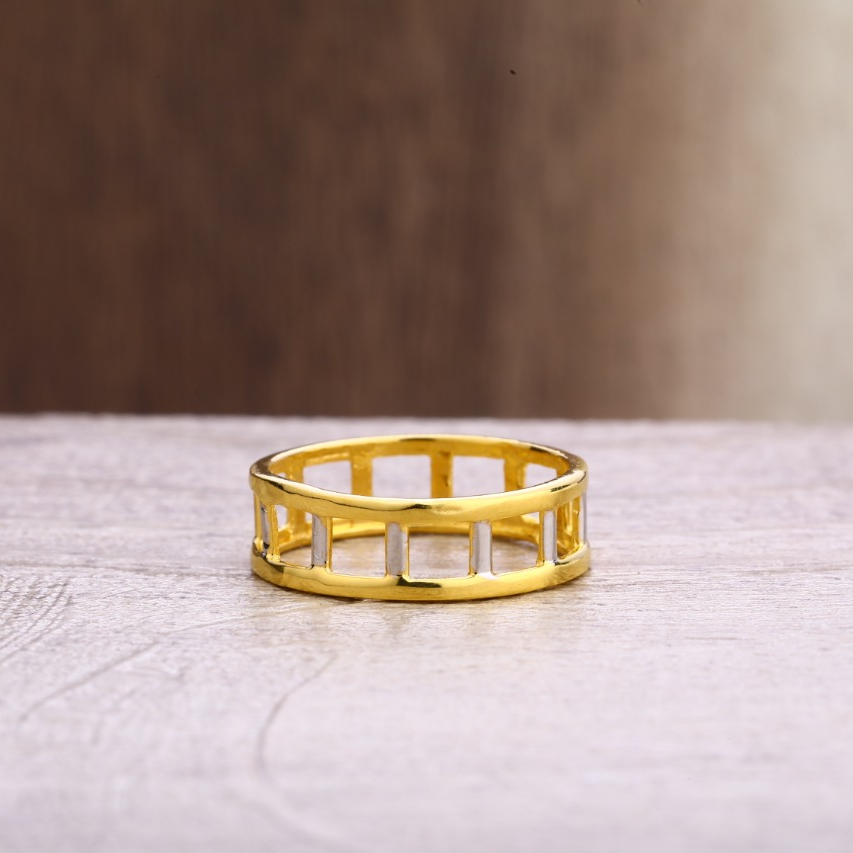 22CT Gold CZ Hallmark Designer Ladies Plain Ring LPR356 - Image 2