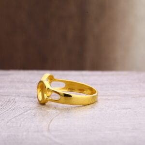 22CT Gold CZ Hallmark Classic Ladies Plain Ring LPR355