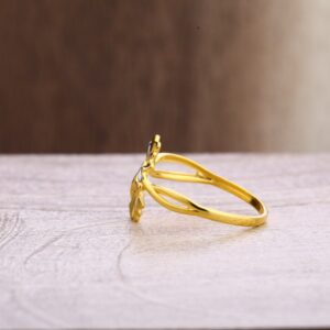 22CT Gold CZ Hallmark Ladies Plain Ring LPR354
