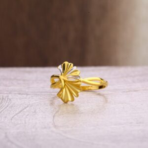 22CT Gold CZ Hallmark Ladies Plain Ring LPR354
