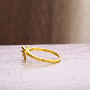 22CT Gold CZ Fancy Ladies Plain Ring LPR351