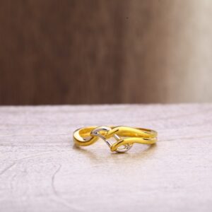 22CT Gold CZ Exclusive Ladies Plain Ring LPR350
