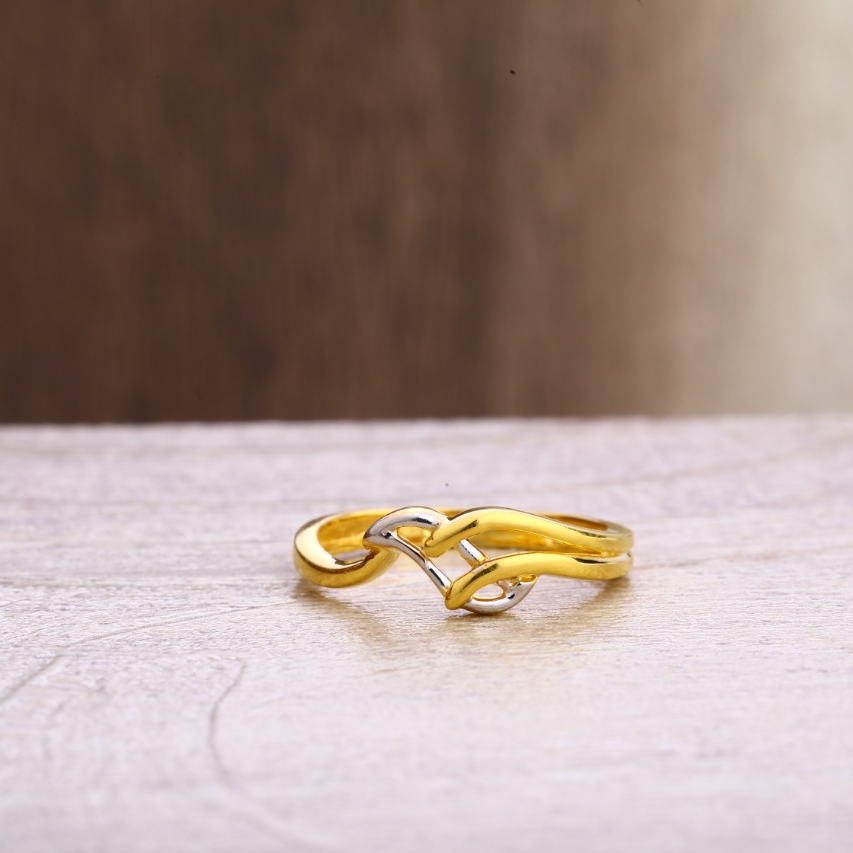 22CT Gold CZ Exclusive Ladies Plain Ring LPR350