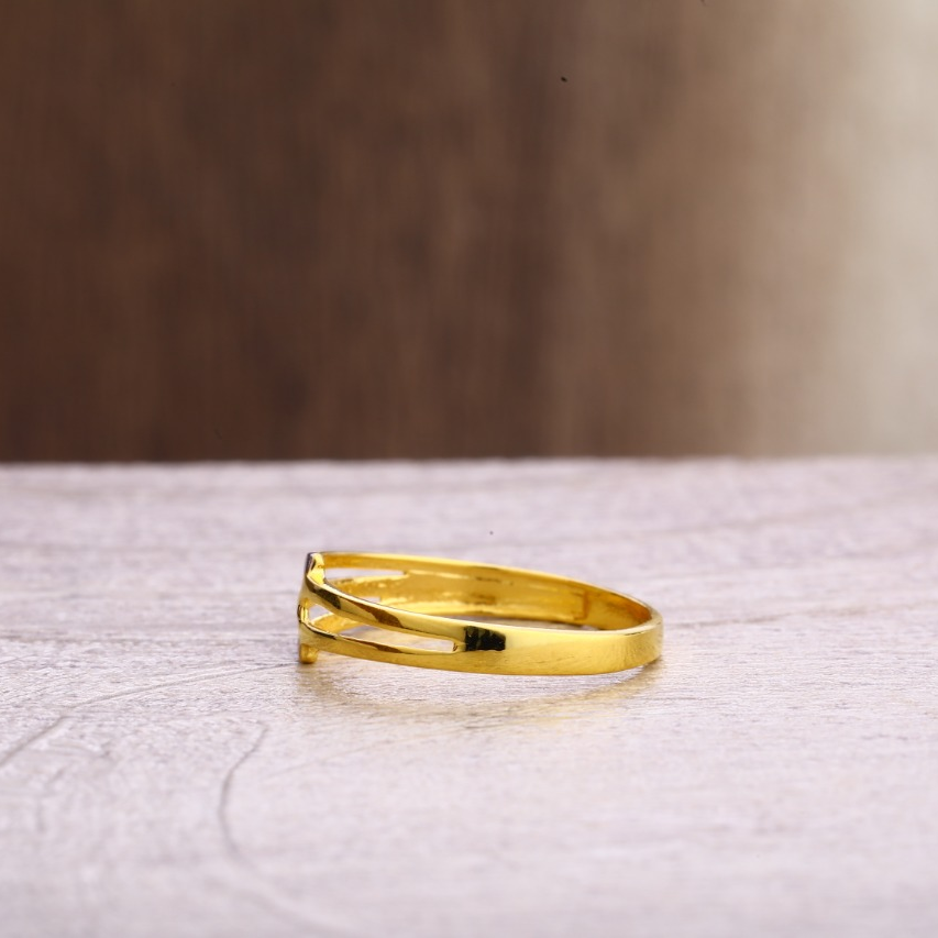 22CT Gold CZClassic Ladies Plain Ring LPR349 - Image 2