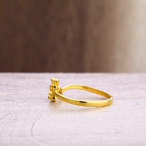 22CT Gold CZ Classic Ladies Plain Ring LPR348