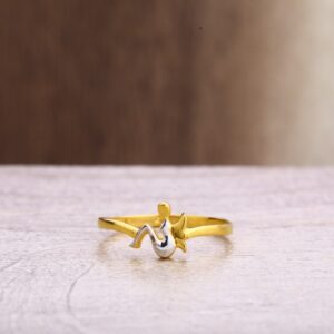 22CT Gold CZ Classic Ladies Plain Ring LPR348