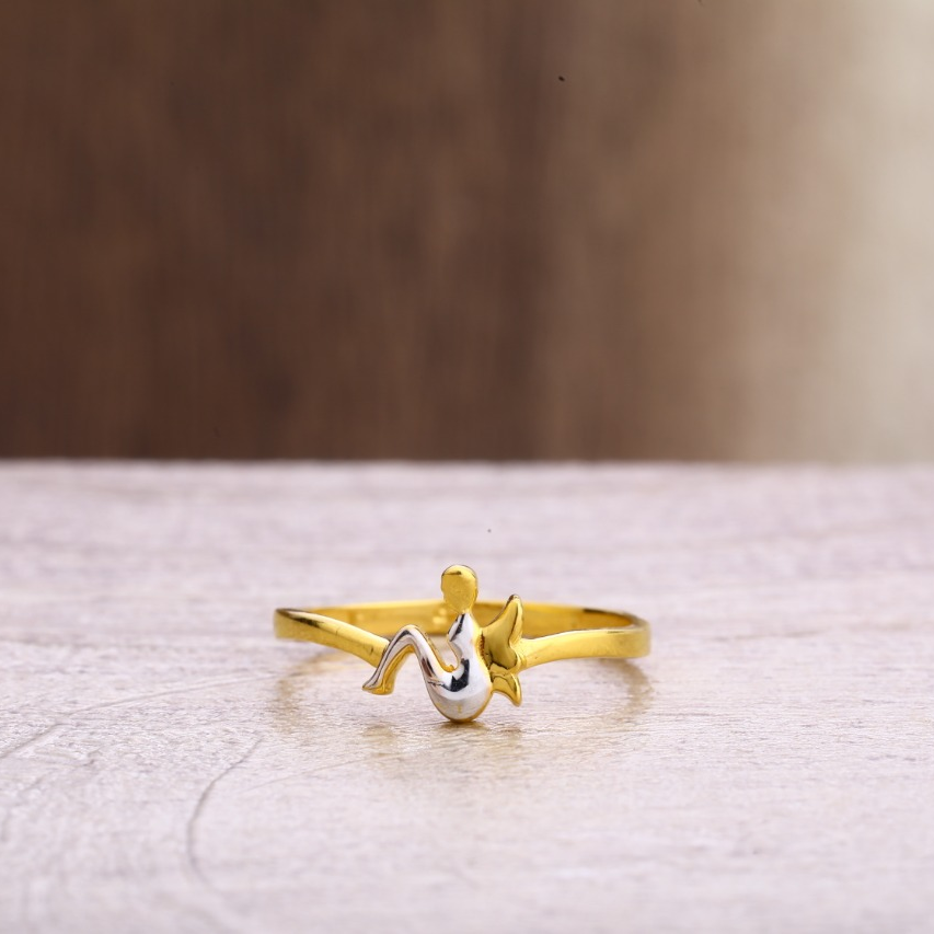 22CT Gold CZ Classic Ladies Plain Ring LPR348