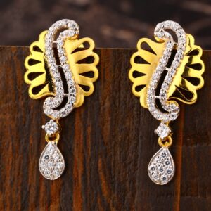 22KT  Gold CZ Women's Designer Hallmark Earring LFE405