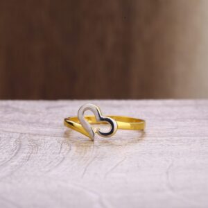 22KT Gold CZ Fancy Ladies Plain Ring LPR322